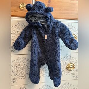 💥4/$20💥 👶🏻💙 Carter's Newborn Hooded Fuzzy Navy Blue Footie